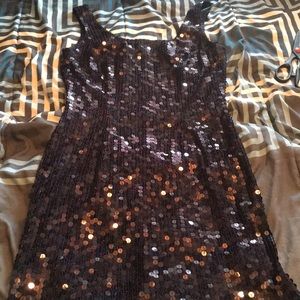 Navy sequins tank dress